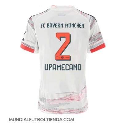 Camiseta Bayern Munich Dayot Upamecano #2 Segunda Equipación Replica 2025-26 para mujer mangas cortas Camiseta Bayern Munich Dayot Upamecano #2 Segunda Equipación Replica 2025-26 para mujer mangas cortas